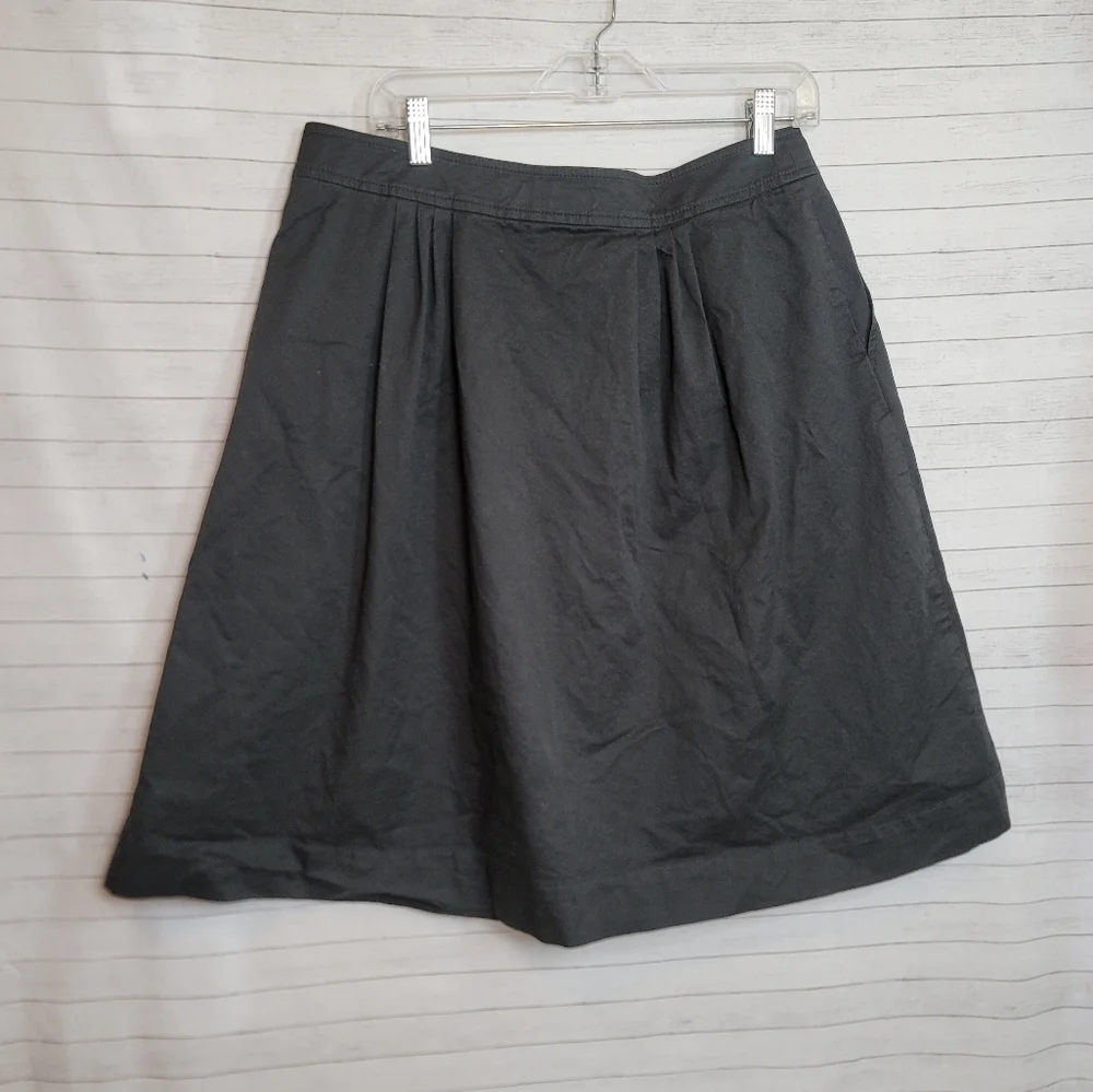 TRINK TURK A LINE BUTTON FRONT BLACK PLEATED SKIRT, SZ 12